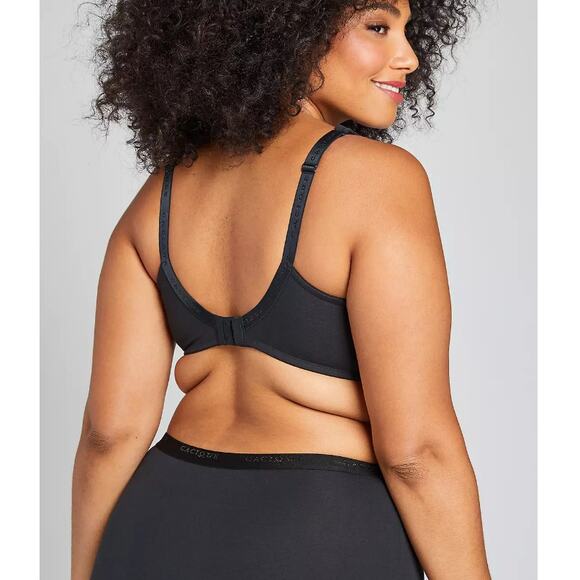 New CACIQUE Women's Black Cotton Lightly Lined Full Coverage Bra Size 42F - Picture 2 of 8